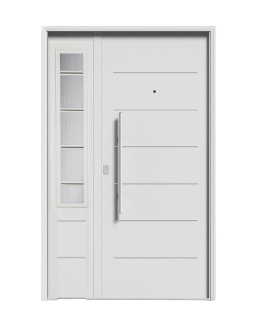 Imperia Residencial con vidrio y postigo Blanca